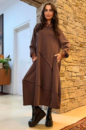 Sola Smart Tech Panel Dress Chocolate